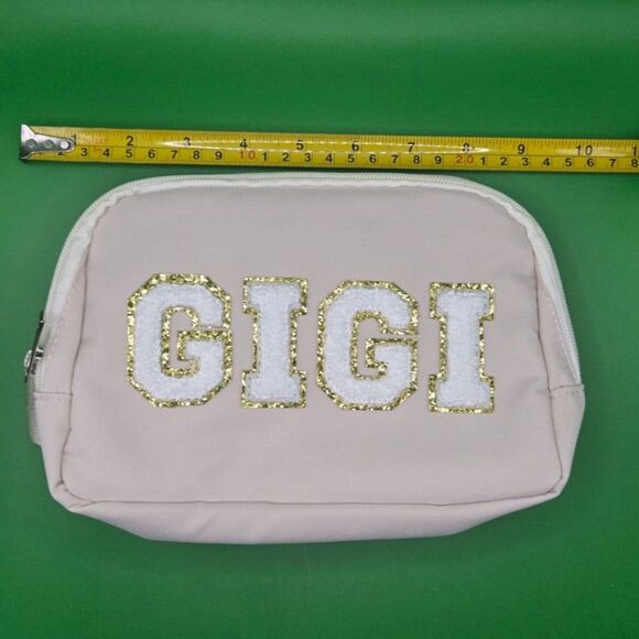 Handbags - "GIGI" Chenille Letter Cosmetic Bag Beige Crossbody Bag